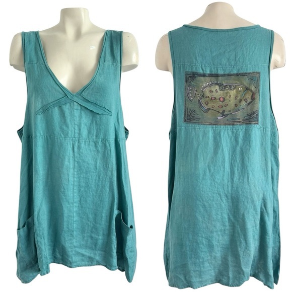 Blue Fish Clothing Tunic Jumper Top Dress One A Kind Rare Sz 1 / Up To Us Sz 16